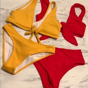 Red and yellow bikini